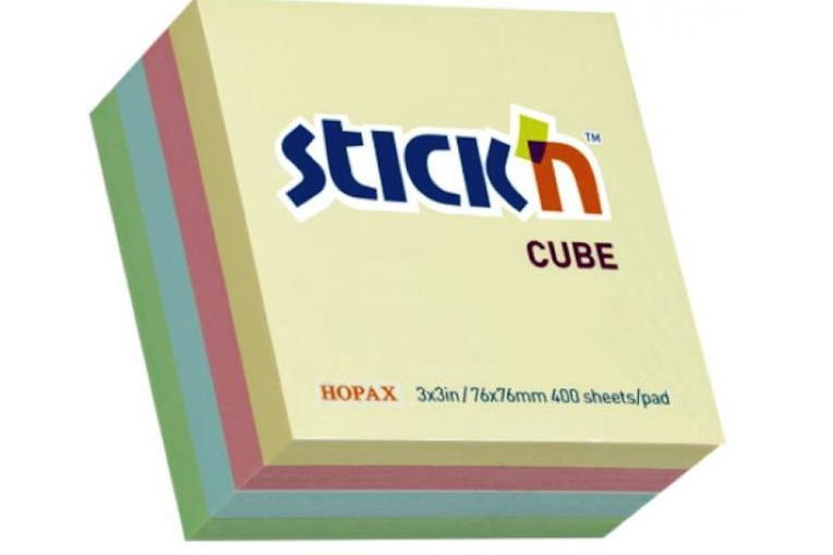 Performance Sticky Note Cube 75 x 75mm Assorted Pastel Colours 400 ...