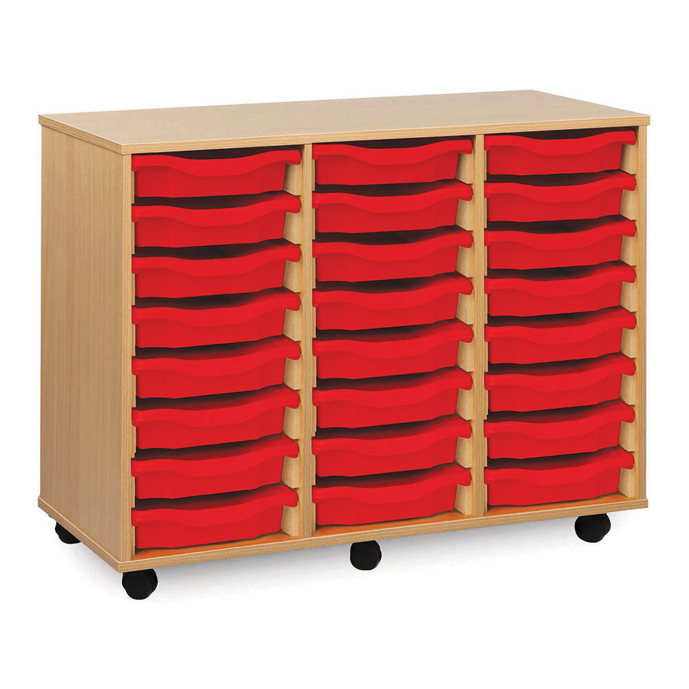24 Shallow Tray Storage Unit Beech W1030mm x D453mm x H789mm | WPS Westward